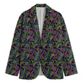 Pink Blue And Green Paisley Print Men's Cotton Blazer