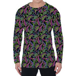 Pink Blue And Green Paisley Print Men's Long Sleeve T-Shirt
