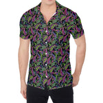 Pink Blue And Green Paisley Print Men's Shirt