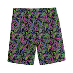 Pink Blue And Green Paisley Print Men's Sports Shorts