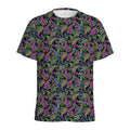 Pink Blue And Green Paisley Print Men's Athletic T-Shirt
