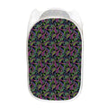 Pink Blue And Green Paisley Print Mesh Laundry Hamper