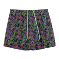 Pink Blue And Green Paisley Print Mesh Shorts