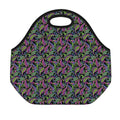 Pink Blue And Green Paisley Print Neoprene Lunch Bag