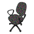 Pink Blue And Green Paisley Print Office Chair Cover