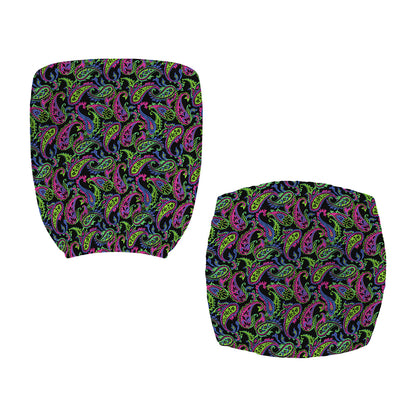 Pink Blue And Green Paisley Print Office Chair Cover