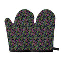 Pink Blue And Green Paisley Print Oven Mitts