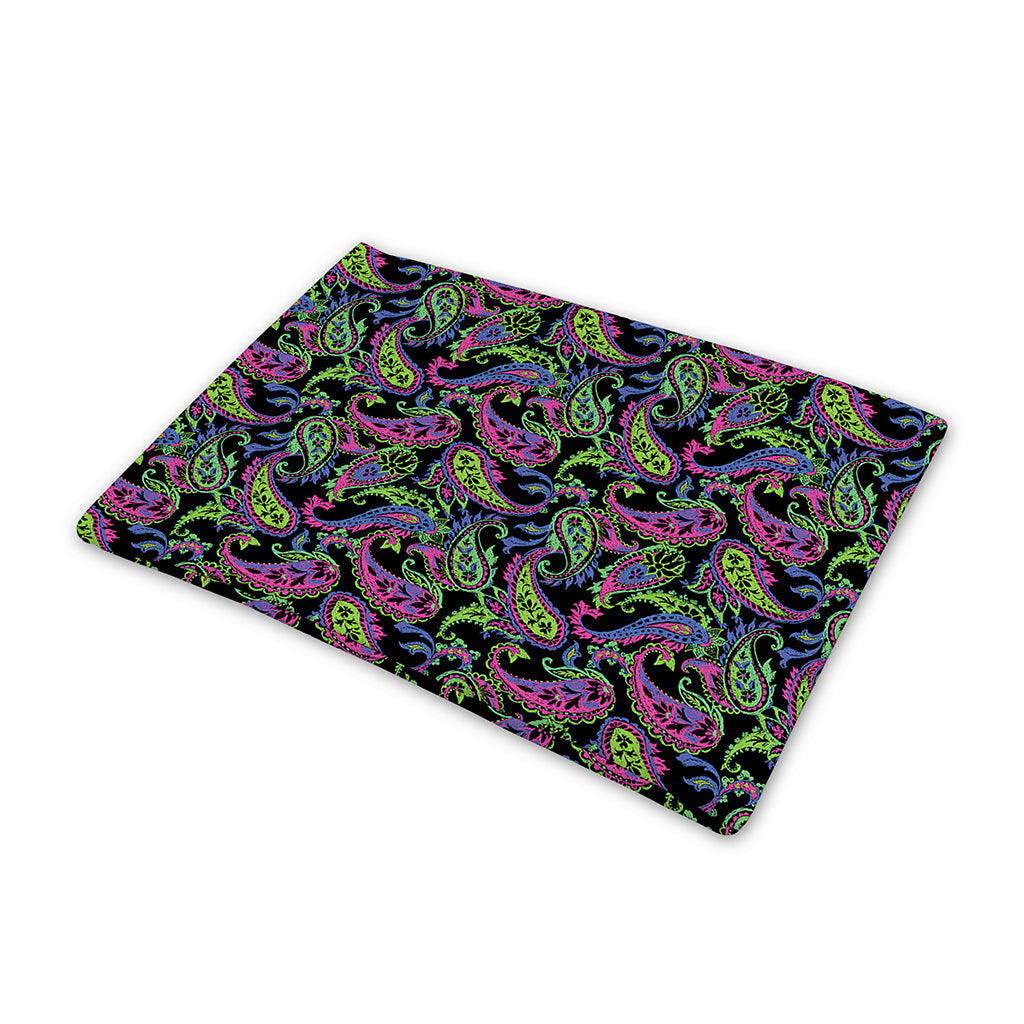 Pink Blue And Green Paisley Print Pet Cooling Mat Cover