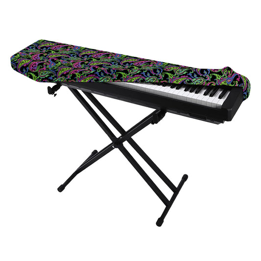 Pink Blue And Green Paisley Print Piano Keyboard Cover