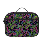 Pink Blue And Green Paisley Print Portable Lunch Bag