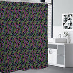 Pink Blue And Green Paisley Print Premium Shower Curtain