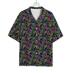 Pink Blue And Green Paisley Print Rayon Hawaiian Shirt