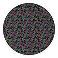 Pink Blue And Green Paisley Print Round Floor Mat
