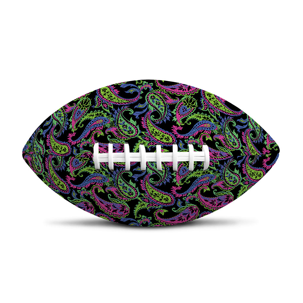 Pink Blue And Green Paisley Print Rugby Ball