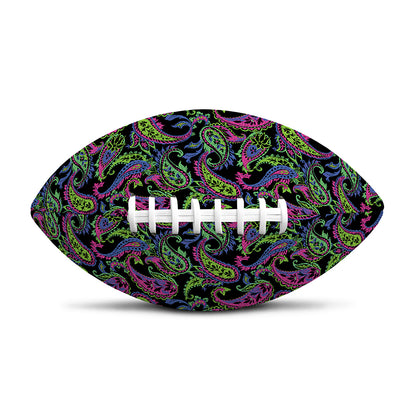Pink Blue And Green Paisley Print Rugby Ball