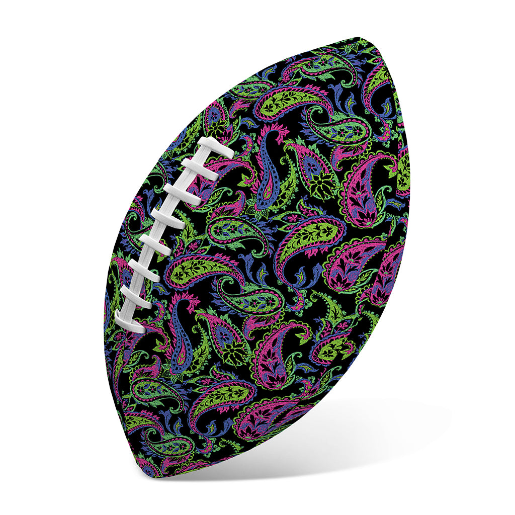 Pink Blue And Green Paisley Print Rugby Ball
