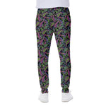 Pink Blue And Green Paisley Print Scuba Joggers