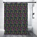 Pink Blue And Green Paisley Print Shower Curtain