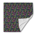 Pink Blue And Green Paisley Print Silk Bandana