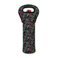 Pink Blue And Green Paisley Print Single Neoprene Wine Tote