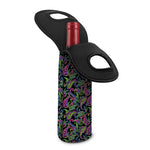 Pink Blue And Green Paisley Print Single Neoprene Wine Tote