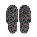 Pink Blue And Green Paisley Print Slippers