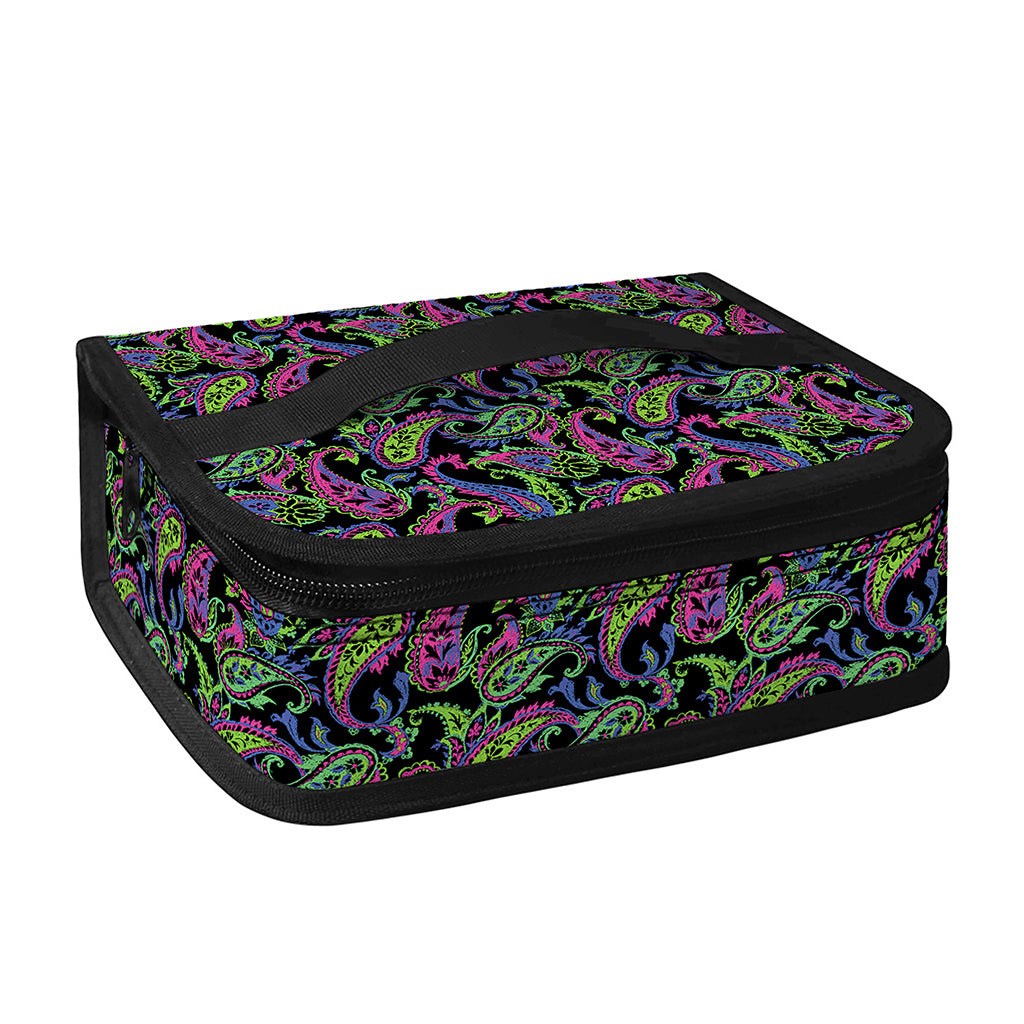 Pink Blue And Green Paisley Print Small Lunch Bag