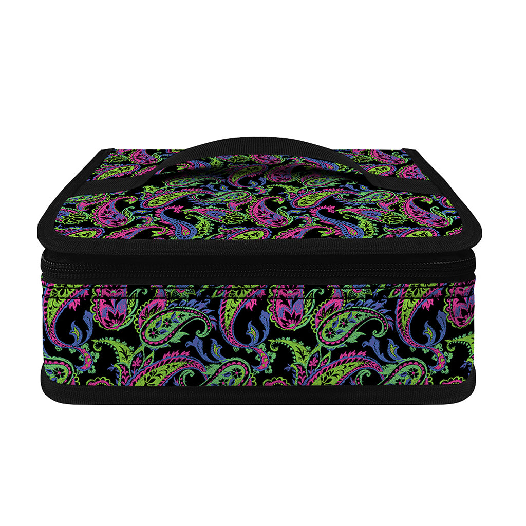 Pink Blue And Green Paisley Print Small Lunch Bag
