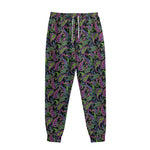 Pink Blue And Green Paisley Print Sweatpants