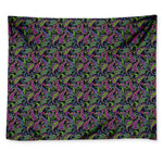Pink Blue And Green Paisley Print Tapestry