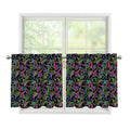 Pink Blue And Green Paisley Print Tier Curtains