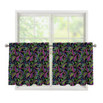 Pink Blue And Green Paisley Print Tier Curtains