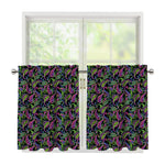 Pink Blue And Green Paisley Print Tier Curtains