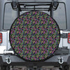 Pink Blue And Green Paisley Print Tire Cover