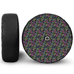 Pink Blue And Green Paisley Print Tire Cover With Camera Hole