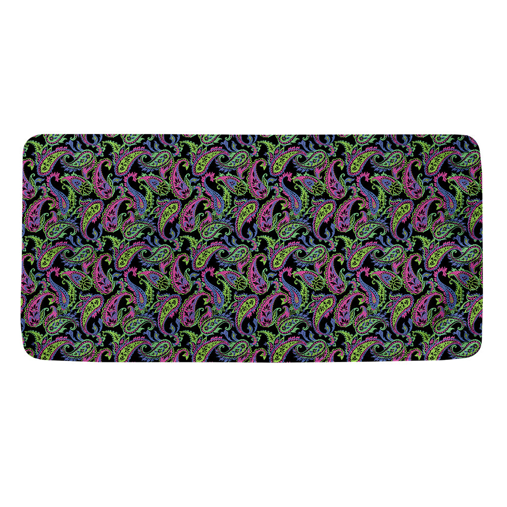 Pink Blue And Green Paisley Print Towel