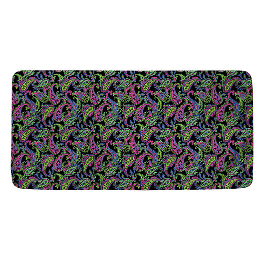 Pink Blue And Green Paisley Print Towel