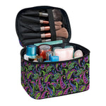 Pink Blue And Green Paisley Print Travel Makeup Bag