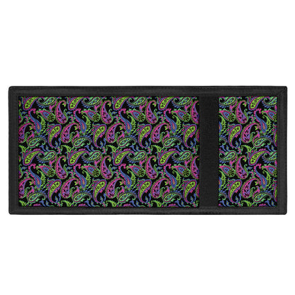 Pink Blue And Green Paisley Print Trifold Wallet