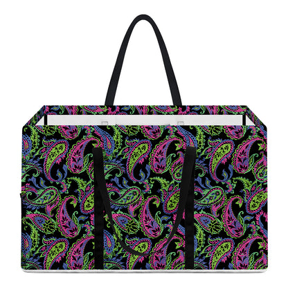 Pink Blue And Green Paisley Print Utility Tote Bag