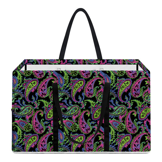 Pink Blue And Green Paisley Print Utility Tote Bag
