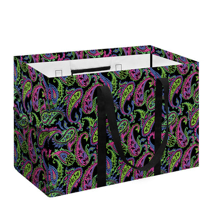 Pink Blue And Green Paisley Print Utility Tote Bag