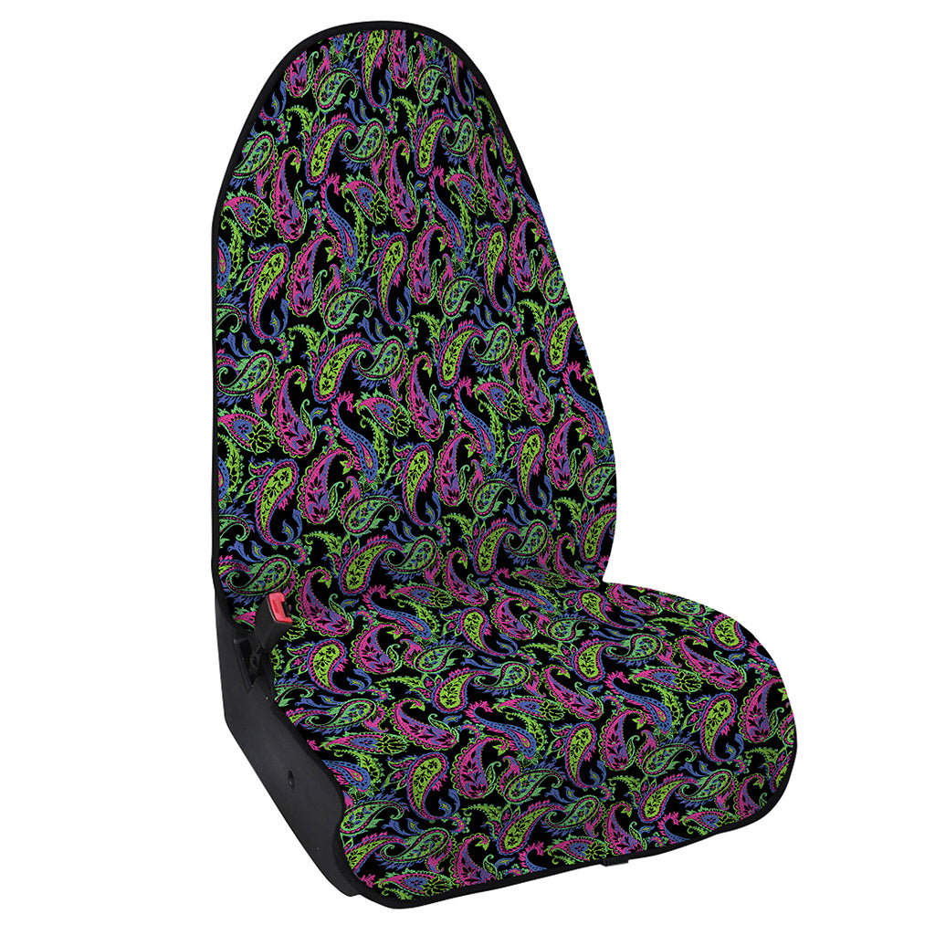 Pink Blue And Green Paisley Print Waterproof Car Seat Cover
