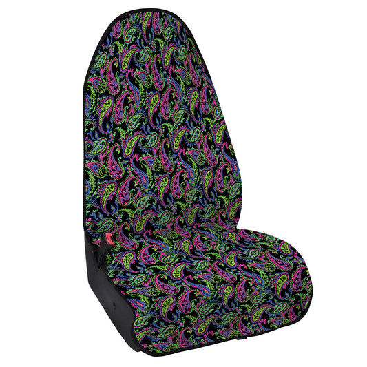 Pink Blue And Green Paisley Print Waterproof Car Seat Cover