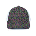 Pink Blue And Green Paisley Print White Mesh Trucker Hat