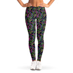 Pink Blue And Green Paisley Print Women's Leggings