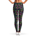 Pink Blue And Green Paisley Print Women's Leggings