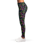 Pink Blue And Green Paisley Print Women's Leggings