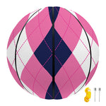 Pink Blue And White Argyle Pattern Print Basketball