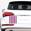 Pink Blue And White Argyle Pattern Print Car Sticker